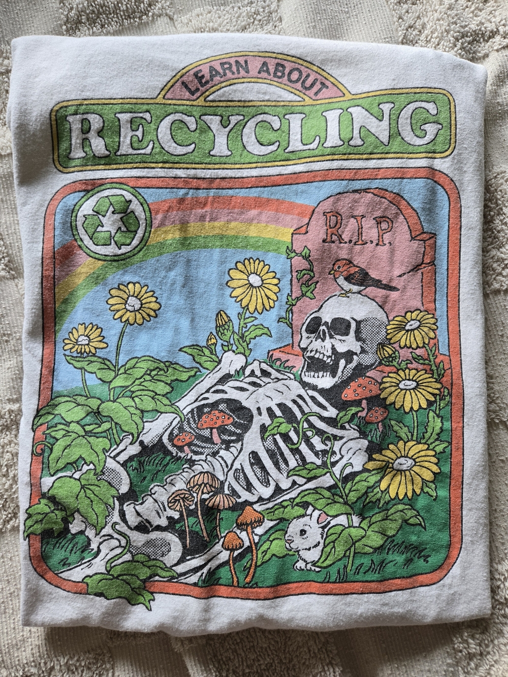 Steven Rhodes Recycling Skeleton Tshirt, Sz L